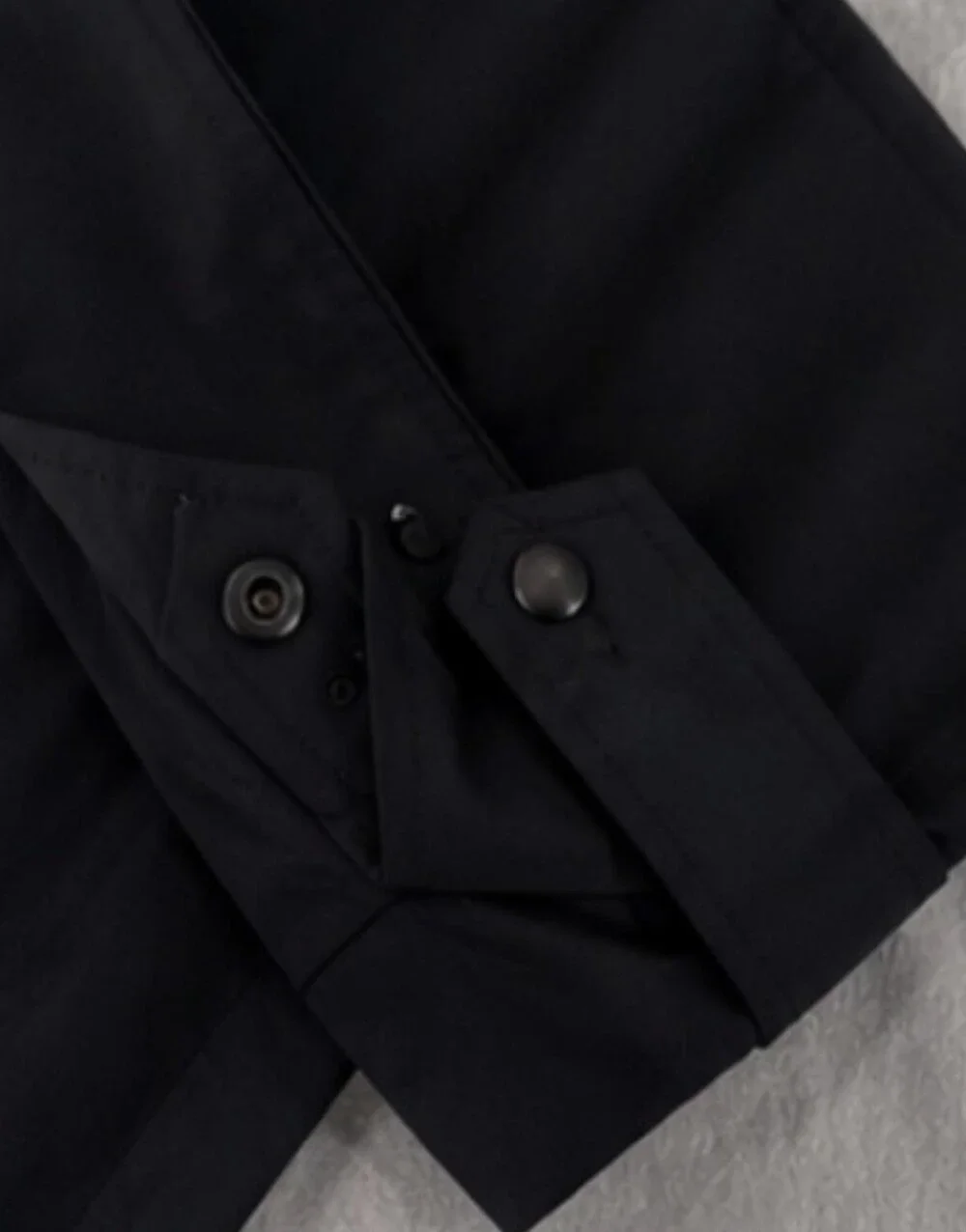 Classic Black Button Cuff Jacket Sleeve